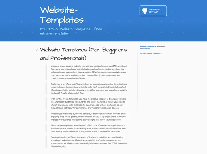 Website Templates screenshot