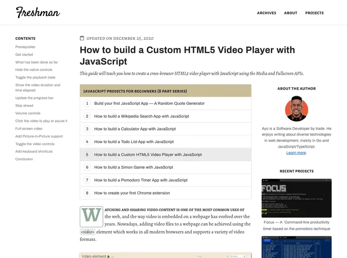 Custom Html5 Video screenshot