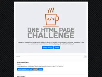 One Html Page Challenge screenshot