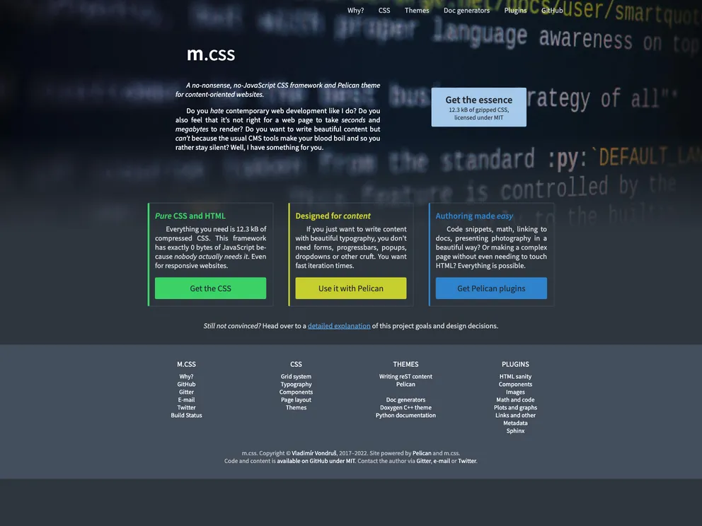 M.css screenshot