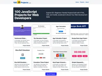 HTML CSS JavaScript Projects For Beginners screenshot