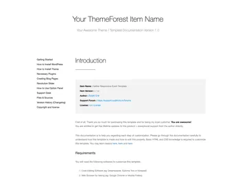 Documentation Html Template screenshot